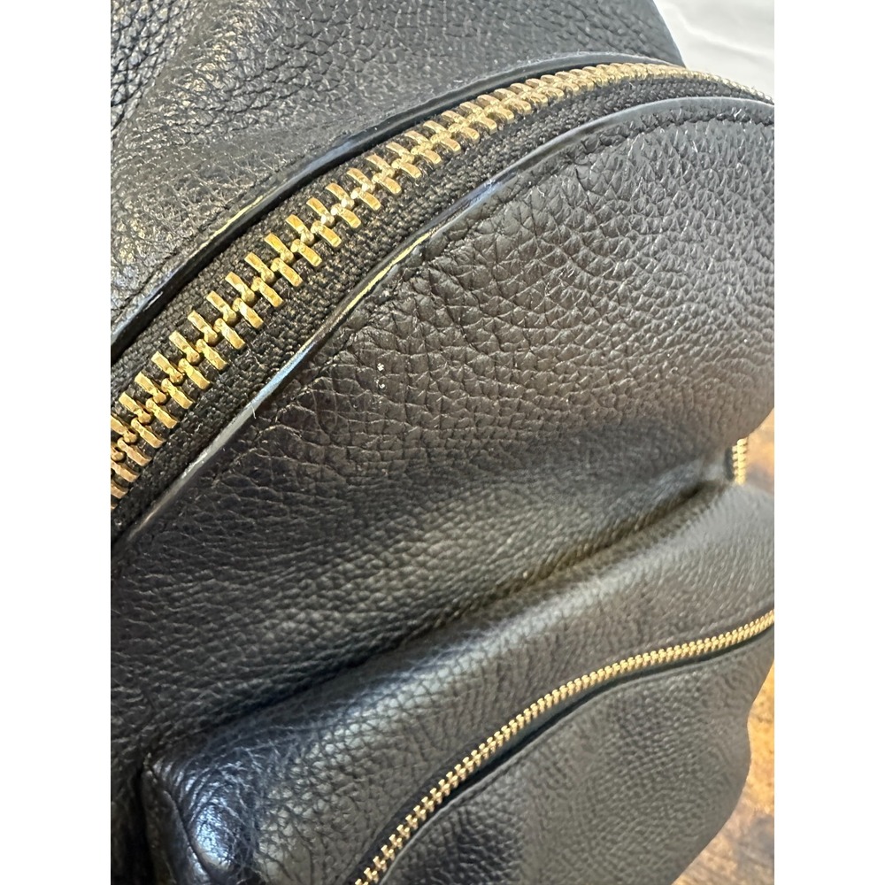 Coach Mini Charlie Backpack Black Pebbled Leather Bag Gold Hardware F38263 - Picture 5 of 16
